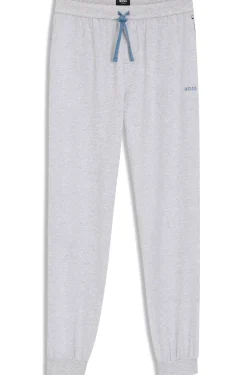 Stretch-cotton tracksuit bottoms with embroidered logo