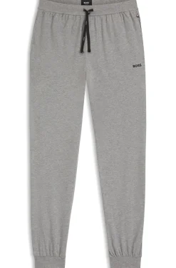 Stretch-cotton tracksuit bottoms with embroidered logo
