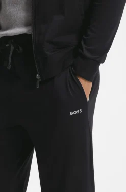 Stretch-cotton tracksuit bottoms with embroidered logo