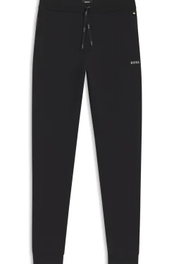 Stretch-cotton tracksuit bottoms with embroidered logo