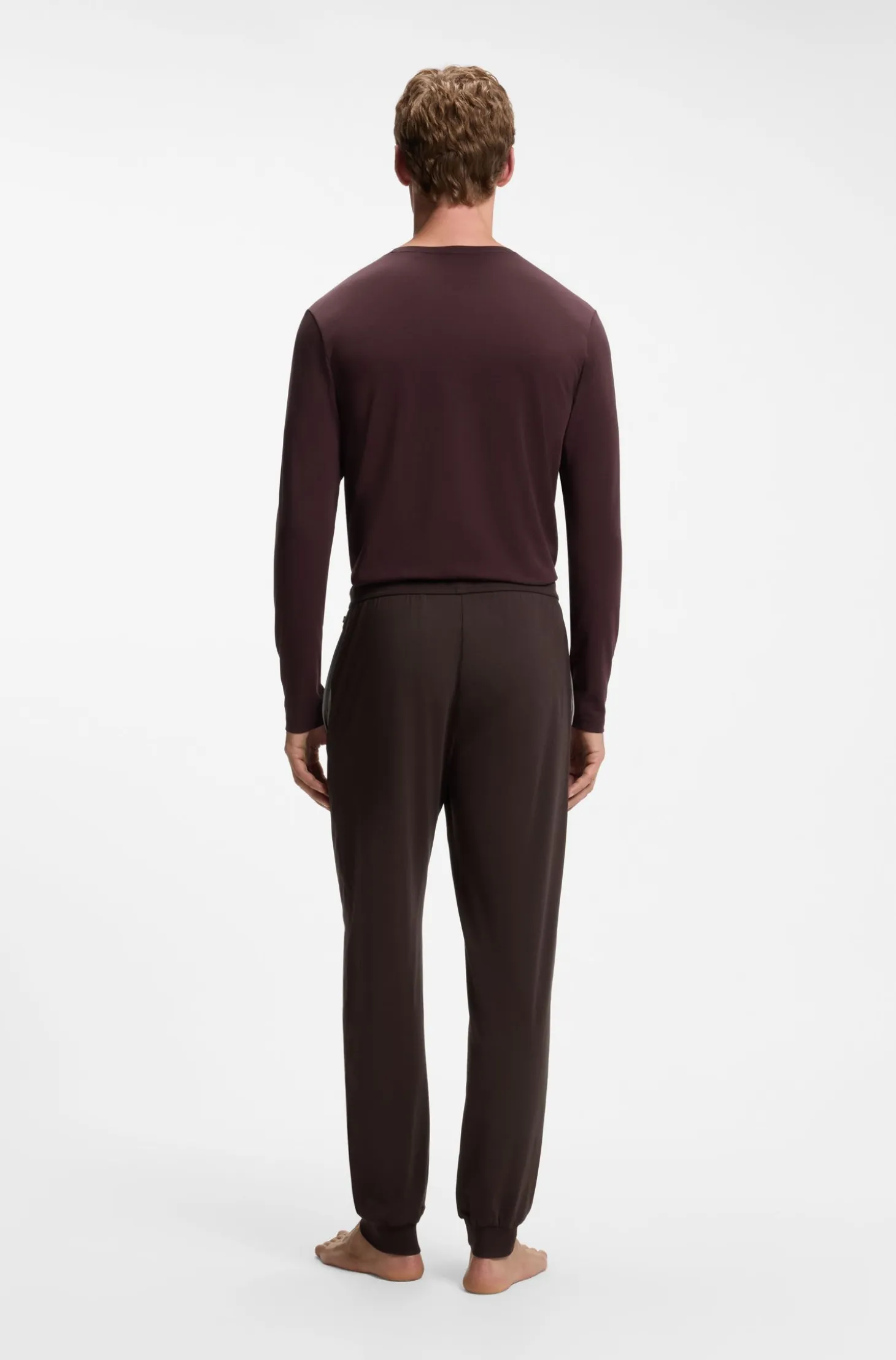 Stretch-cotton tracksuit bottoms with embroidered logo