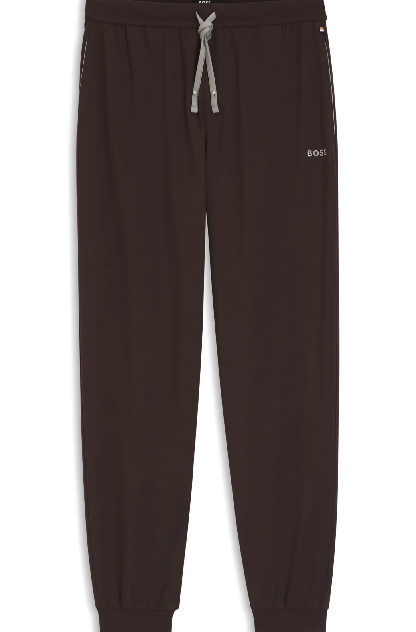 Stretch-cotton tracksuit bottoms with embroidered logo
