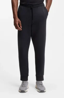 Stretch-cotton tracksuit bottoms with logo print