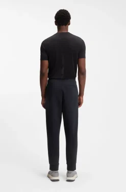 Stretch-cotton tracksuit bottoms with logo print