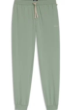 Stretch-cotton tracksuit bottoms with embroidered logo