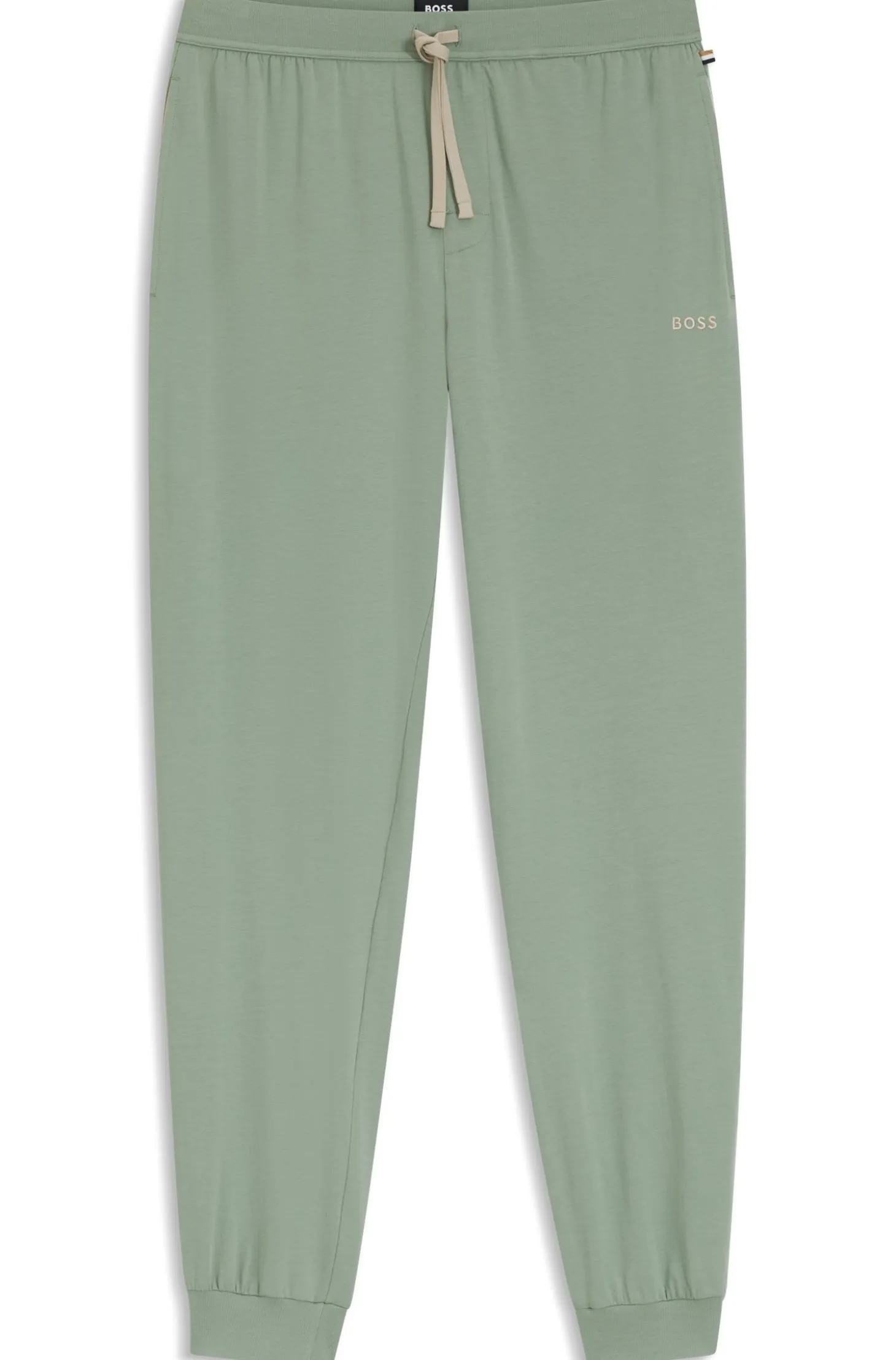Stretch-cotton tracksuit bottoms with embroidered logo