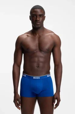Stretch-cotton trunks with repeat logos