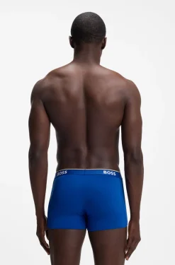 Stretch-cotton trunks with repeat logos