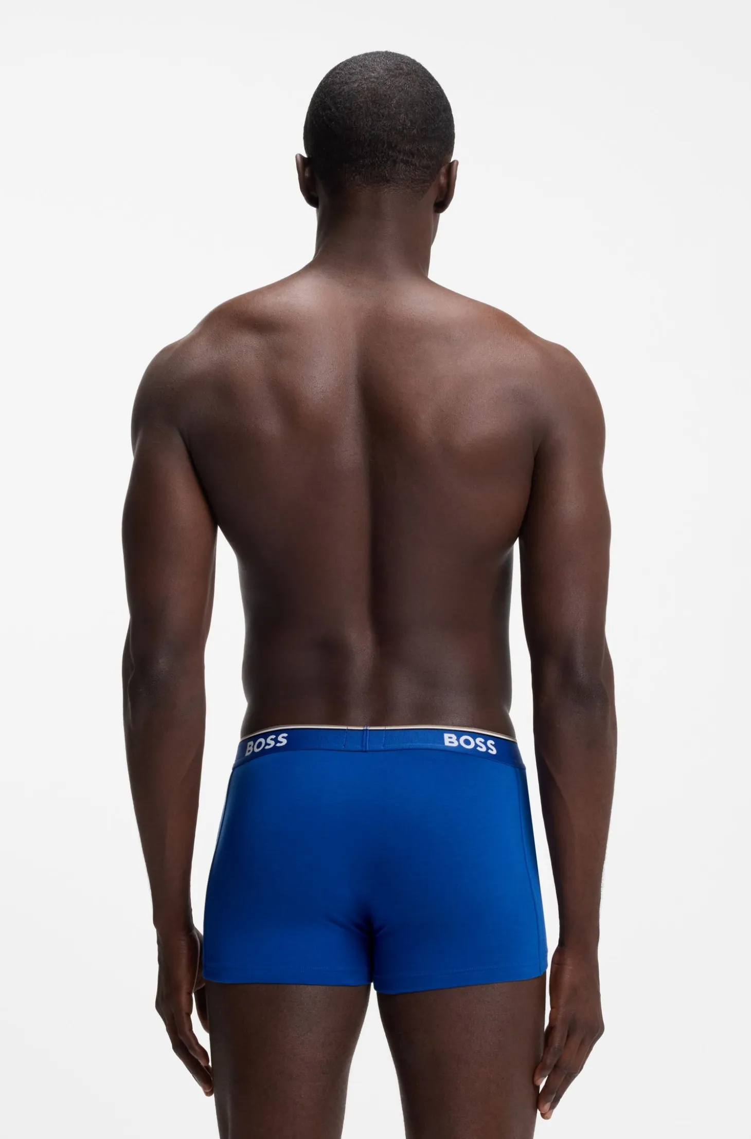 Stretch-cotton trunks with repeat logos