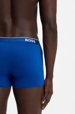 Stretch-cotton trunks with repeat logos