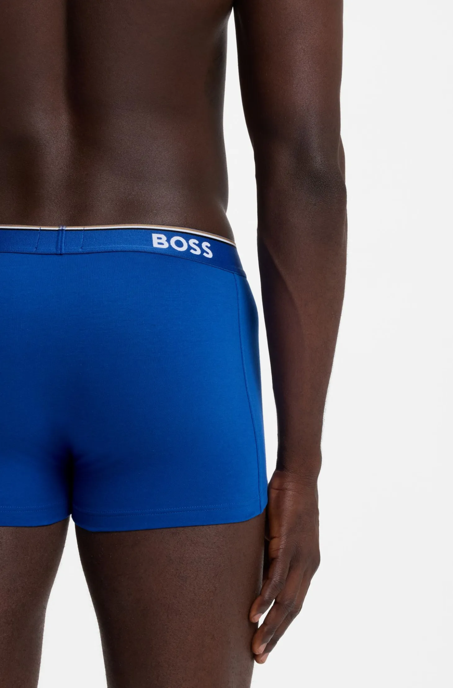 Stretch-cotton trunks with repeat logos