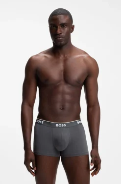 Stretch-cotton trunks with repeat logos