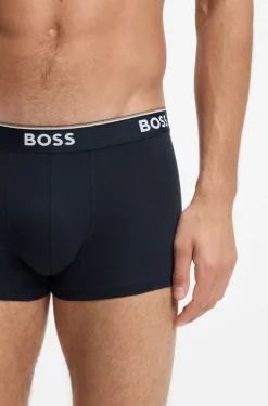 Stretch-cotton trunks with repeat logos