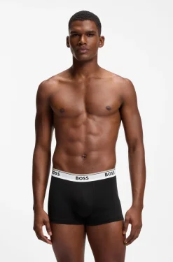 Stretch-cotton trunks with repeat logos