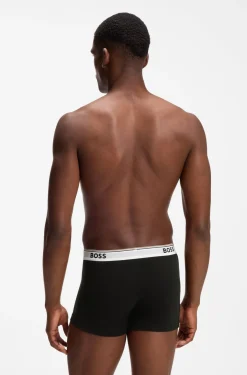 Stretch-cotton trunks with repeat logos