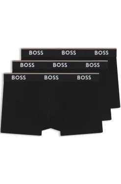 Stretch-cotton trunks with repeat logos