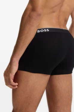 Stretch-cotton trunks with repeat logos