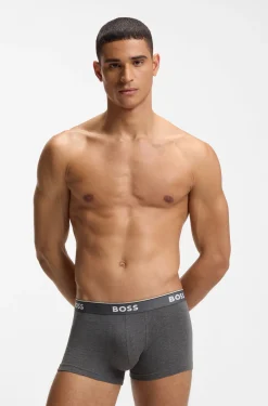 Stretch-cotton trunks with repeat logos