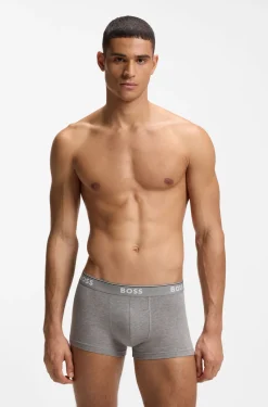 Stretch-cotton trunks with repeat logos