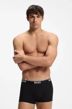 Stretch-cotton trunks with repeat logos