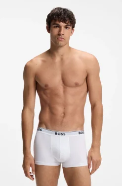 Stretch-cotton trunks with repeat logos