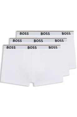Stretch-cotton trunks with repeat logos