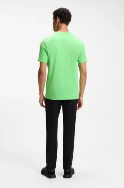 Stretch-cotton T-shirt with contrast logo