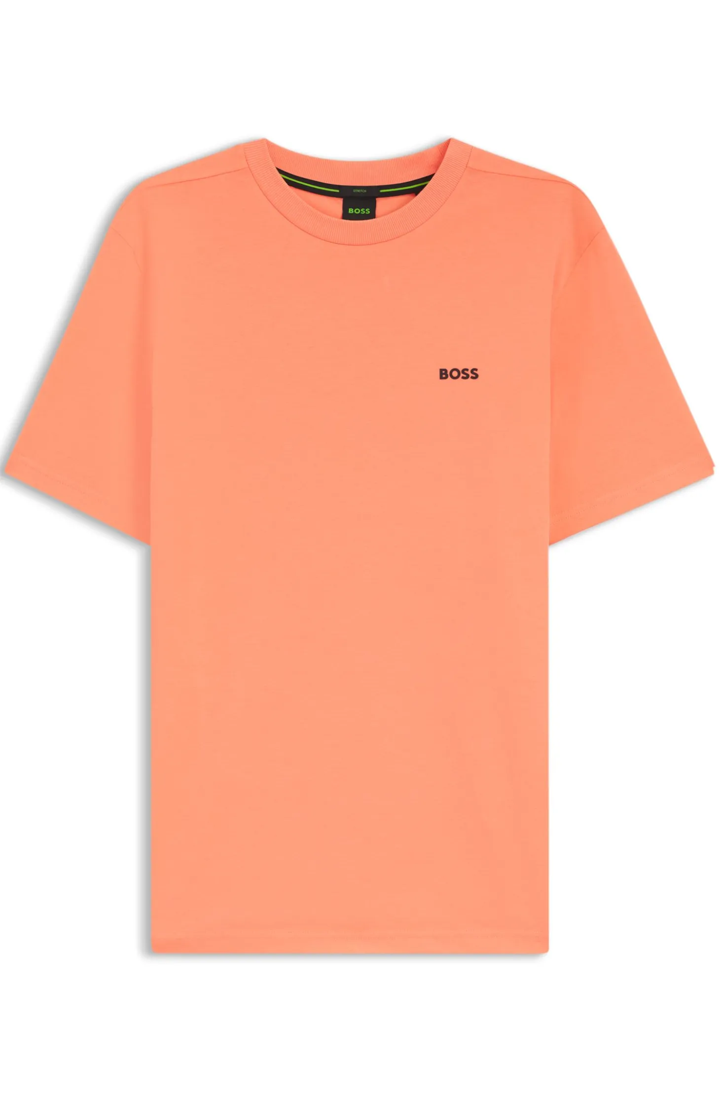 Stretch-cotton T-shirt with contrast logo