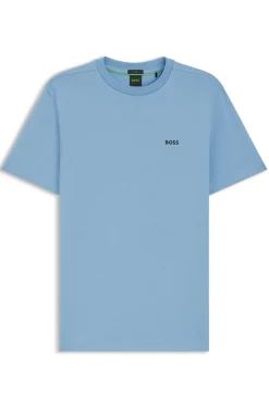 Stretch-cotton T-shirt with contrast logo