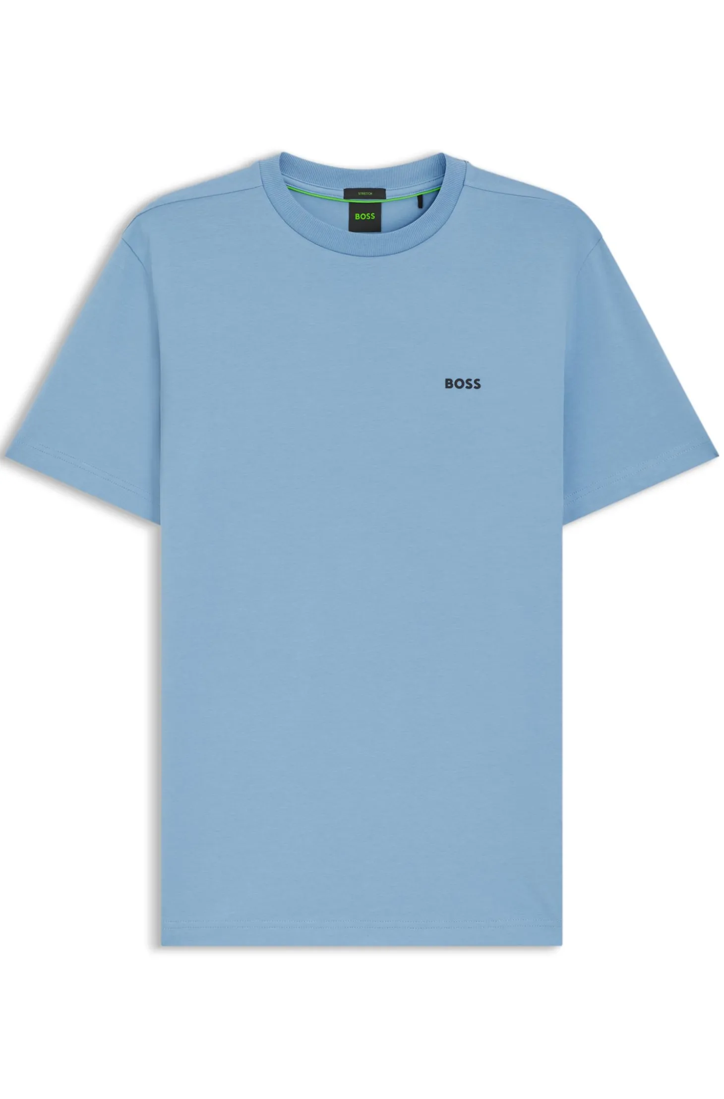 Stretch-cotton T-shirt with contrast logo