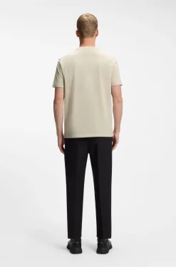 Stretch-cotton T-shirt with contrast logo