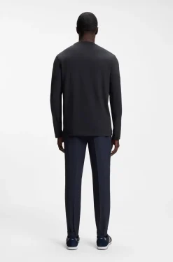 Stretch-cotton T-shirt with contrast logo