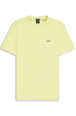 Stretch-cotton T-shirt with contrast logo
