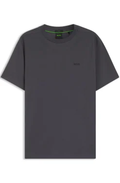 Stretch-cotton T-shirt with contrast logo