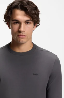 Stretch-cotton T-shirt with contrast logo