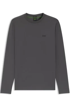 Stretch-cotton T-shirt with contrast logo
