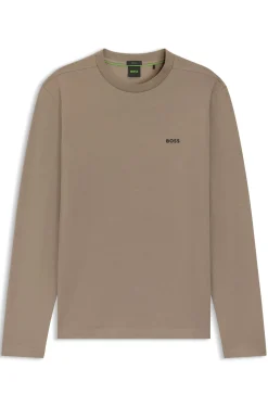 Stretch-cotton T-shirt with contrast logo