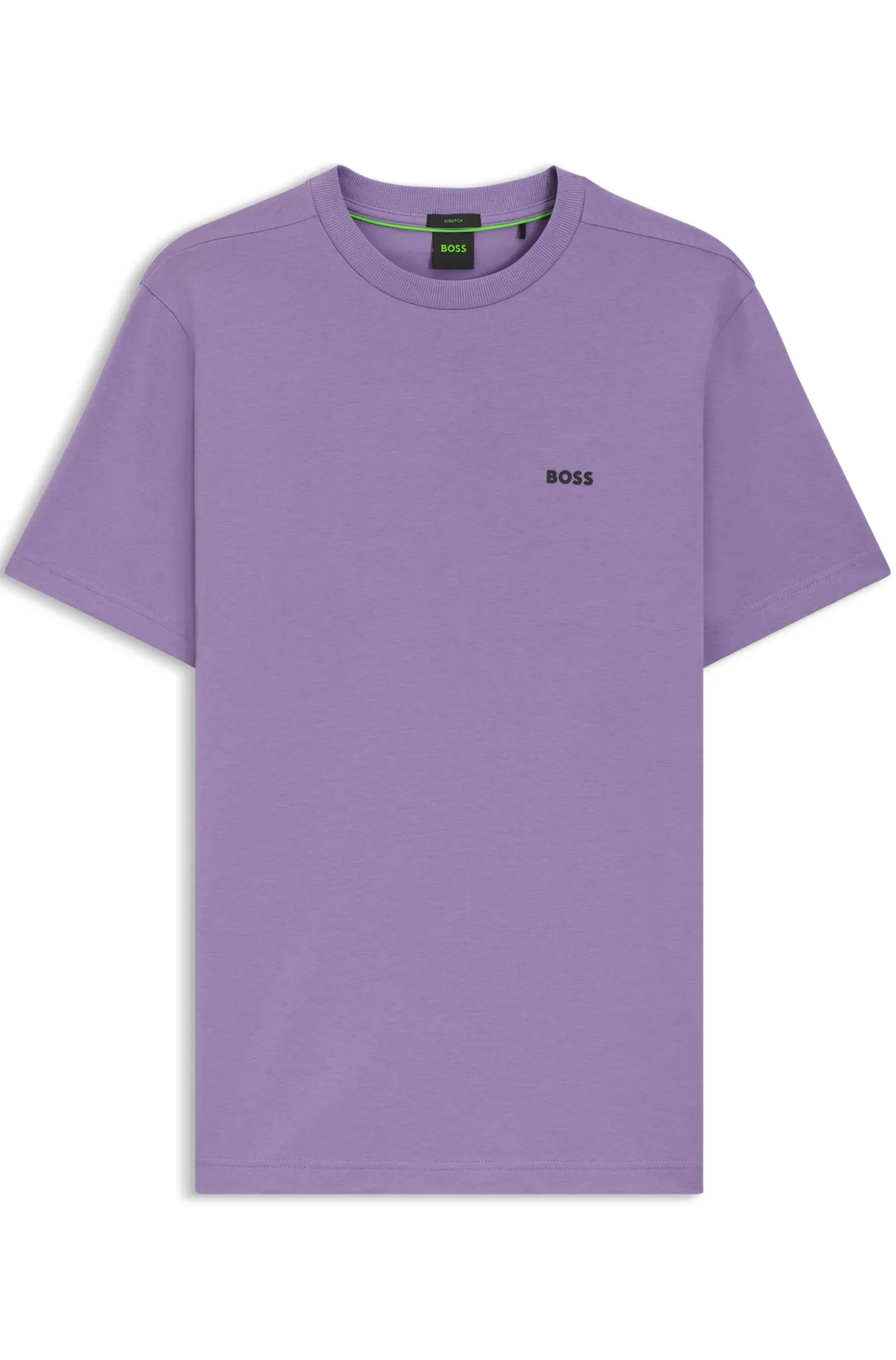 Stretch-cotton T-shirt with contrast logo