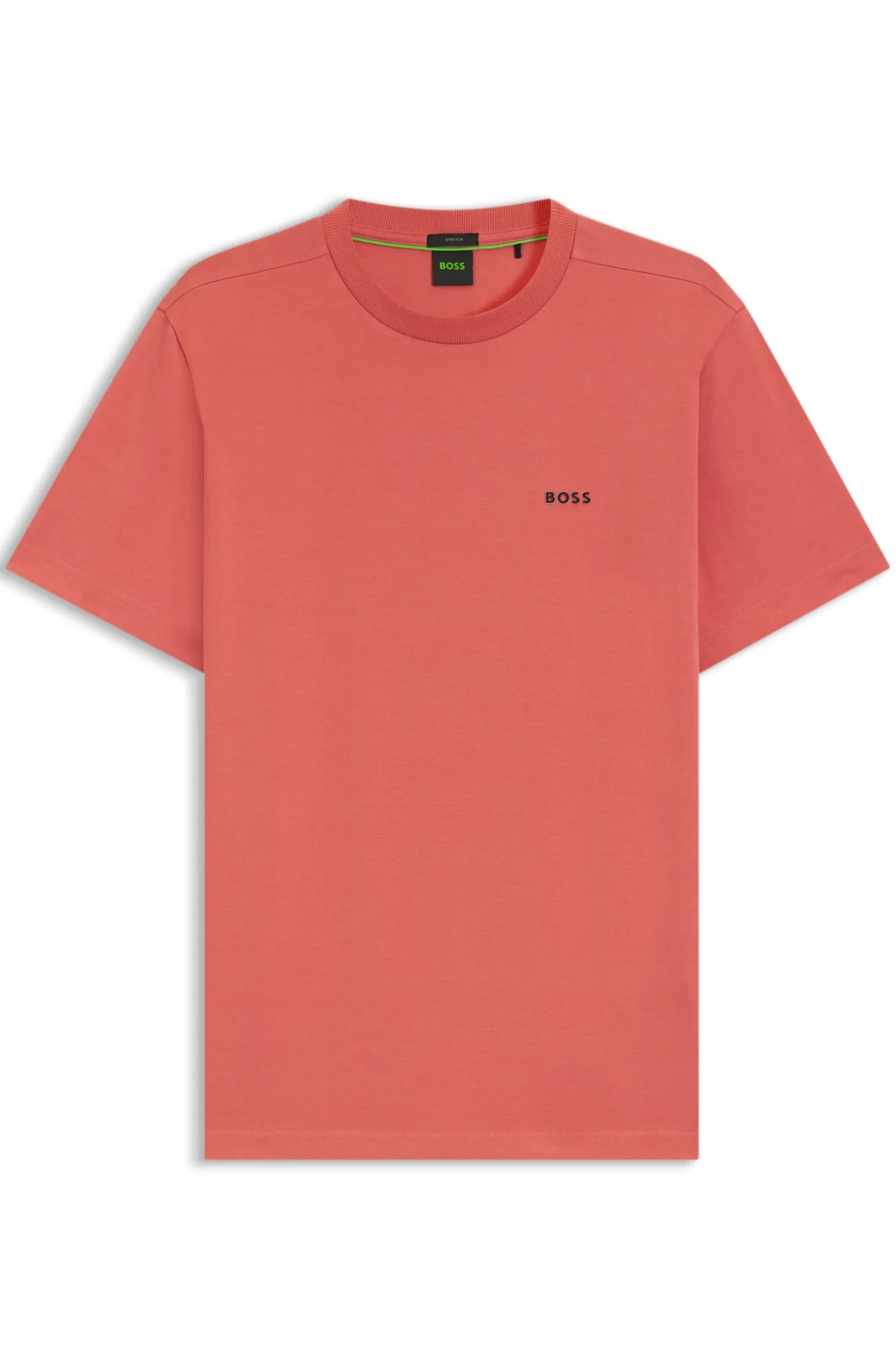 Stretch-cotton T-shirt with contrast logo