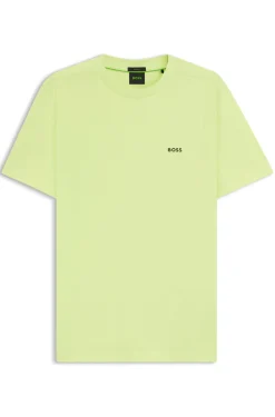 Stretch-cotton T-shirt with contrast logo
