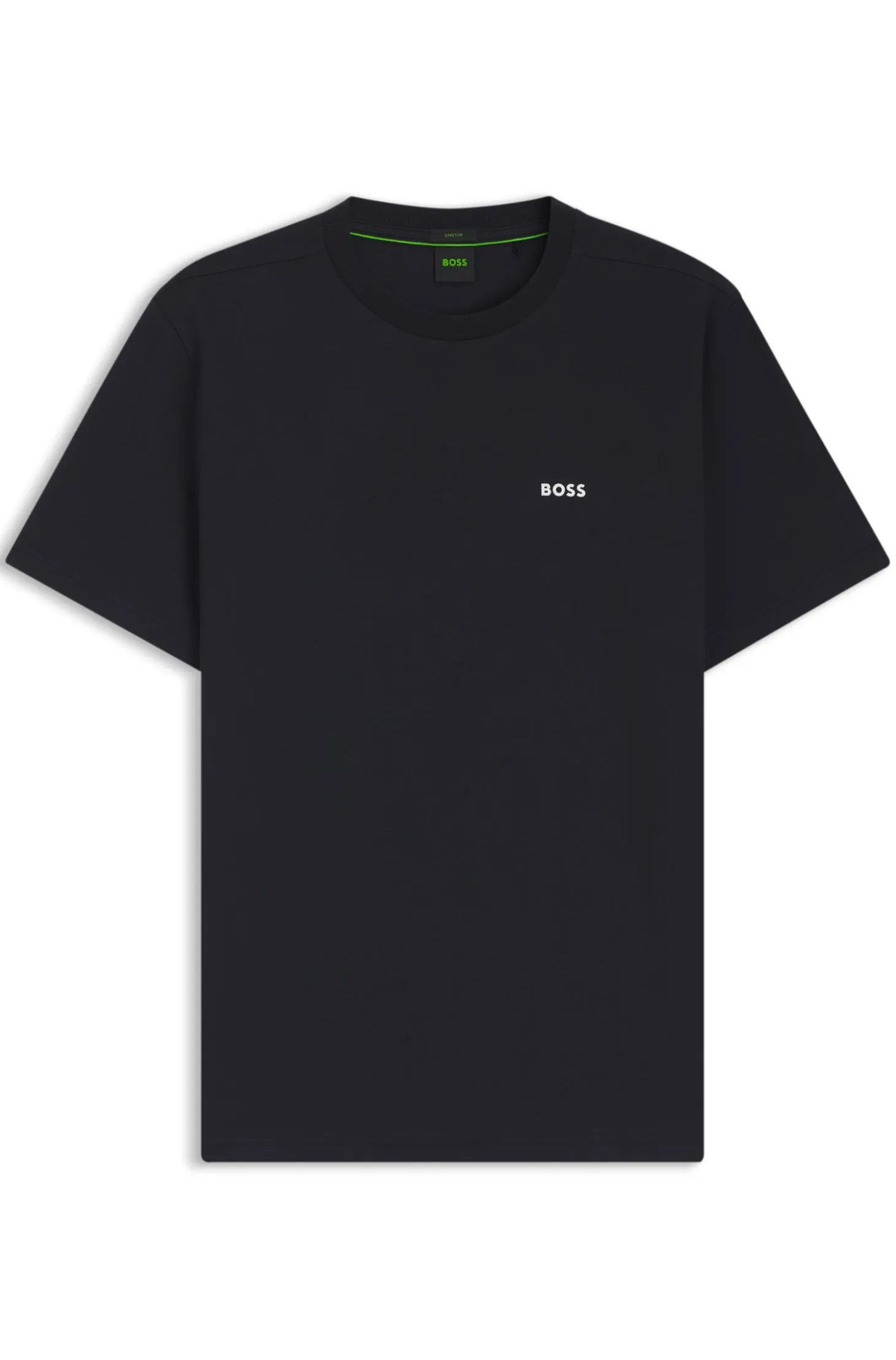 Stretch-cotton T-shirt with contrast logo
