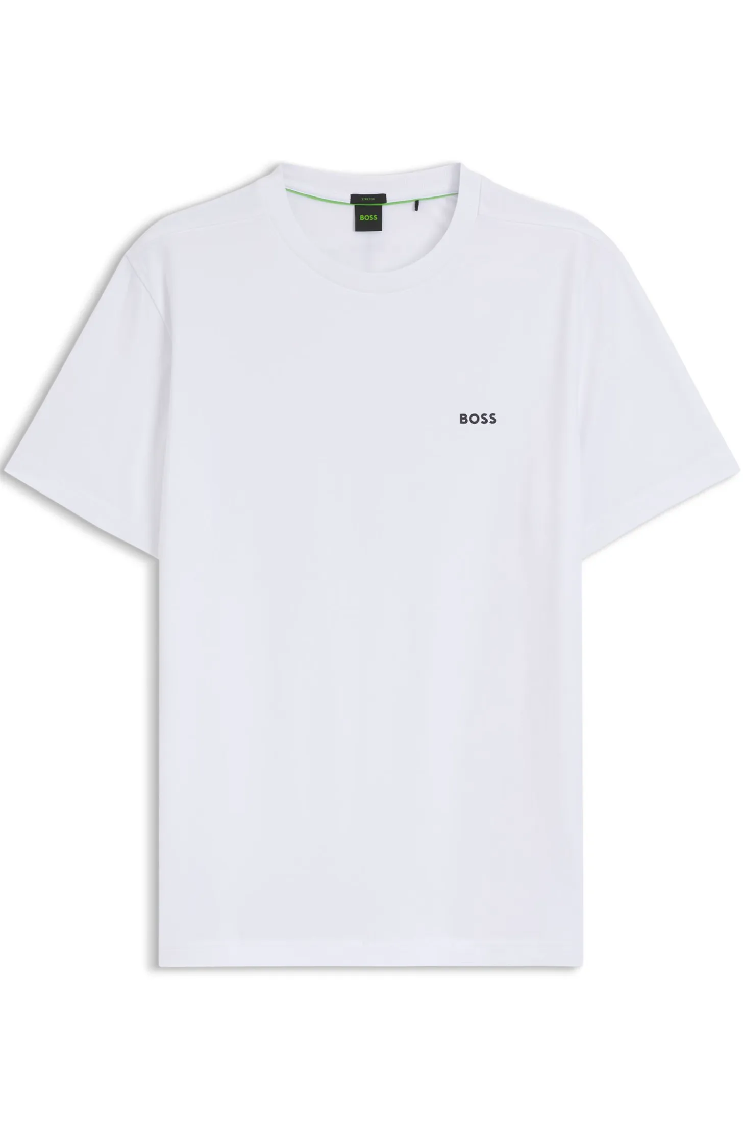Stretch-cotton T-shirt with contrast logo