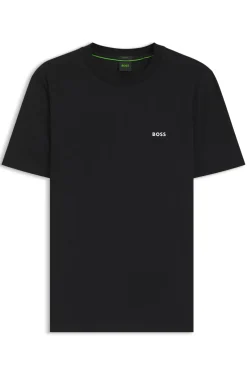 Stretch-cotton T-shirt with contrast logo