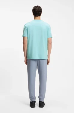 Stretch-cotton T-shirt with contrast logo