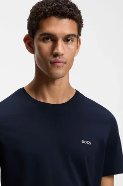 Stretch-cotton T-shirt with embroidered logo