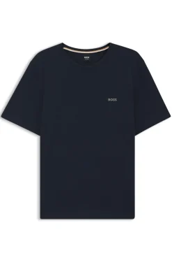 Stretch-cotton T-shirt with embroidered logo