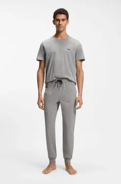Stretch-cotton T-shirt with embroidered logo