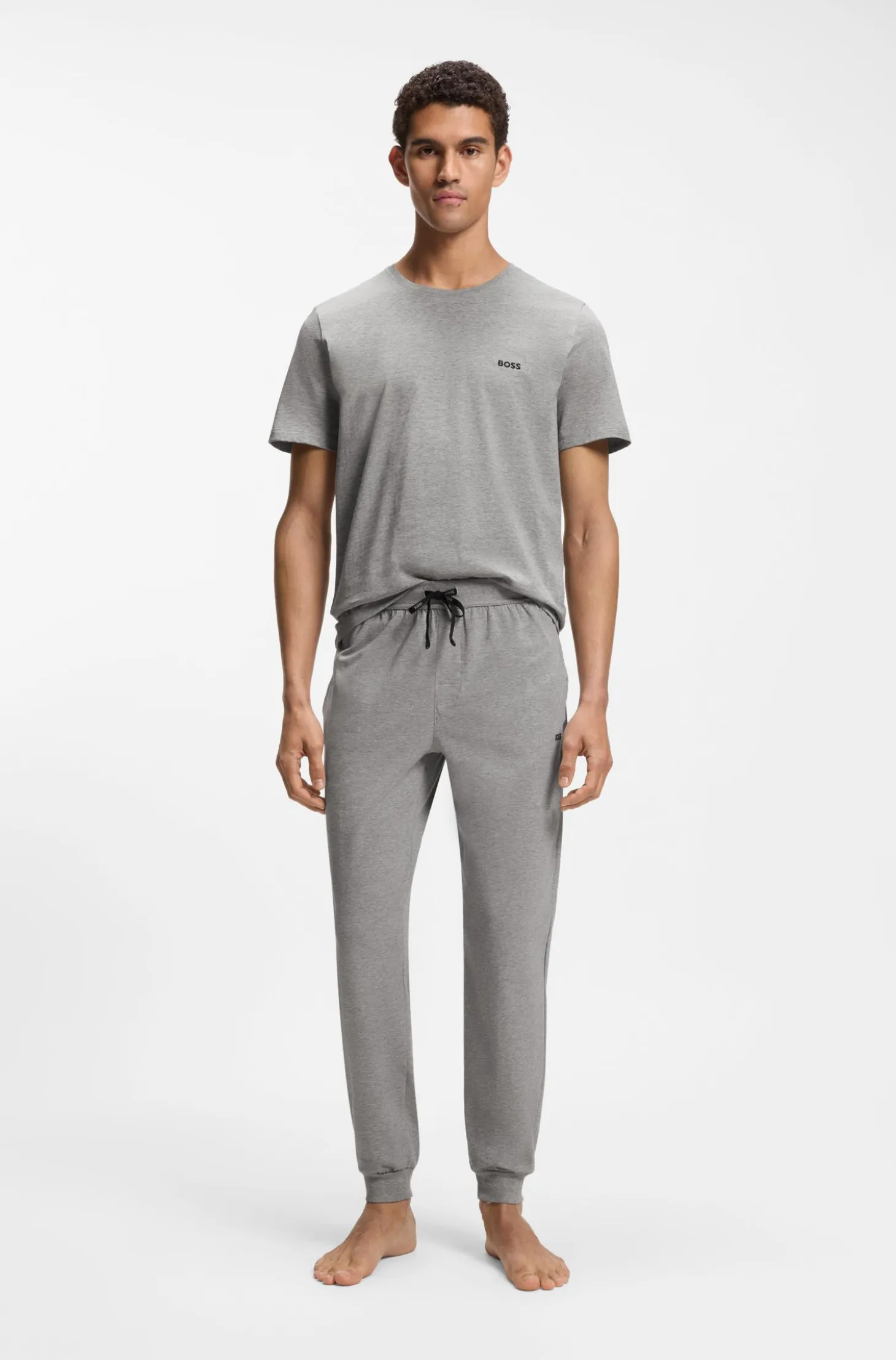 Stretch-cotton T-shirt with embroidered logo