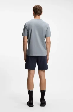 Stretch-cotton T-shirt with flag artwork