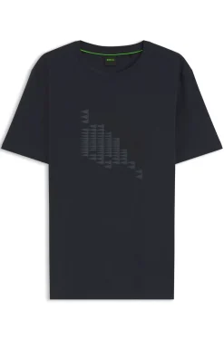 Stretch-cotton T-shirt with flag artwork